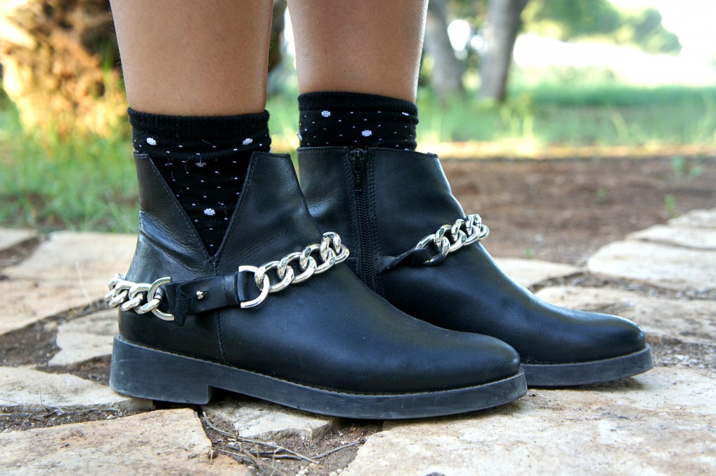 biker boots neri zara