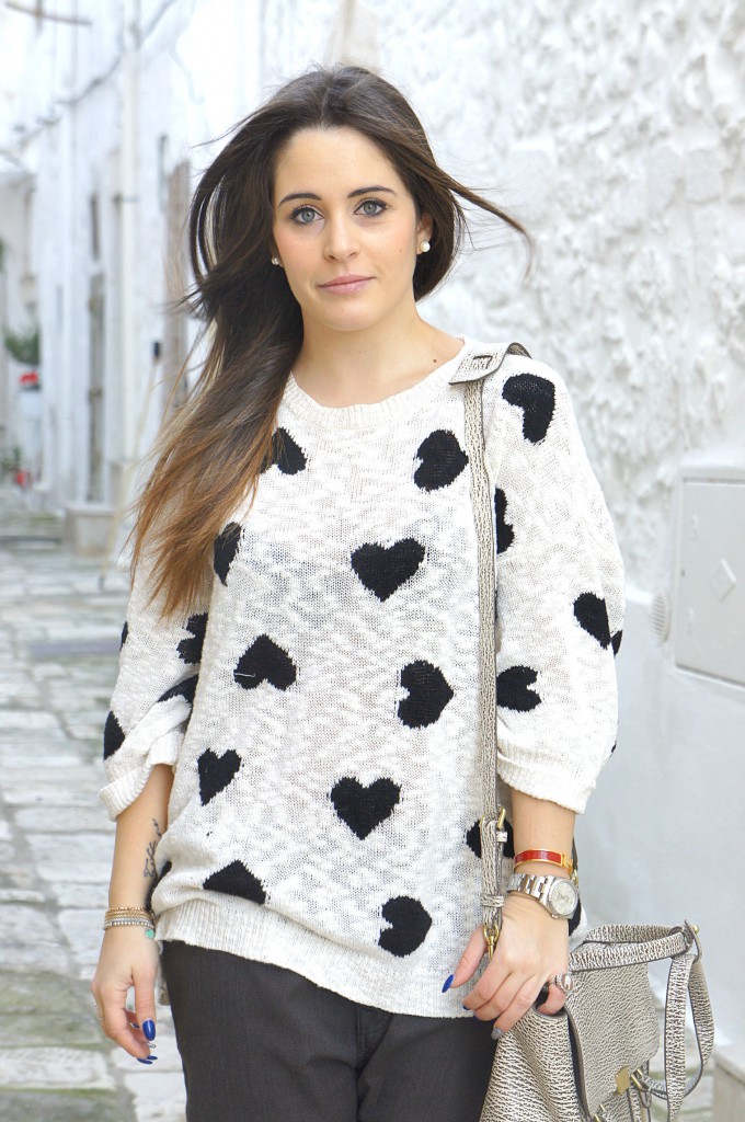 maglione con i cuori