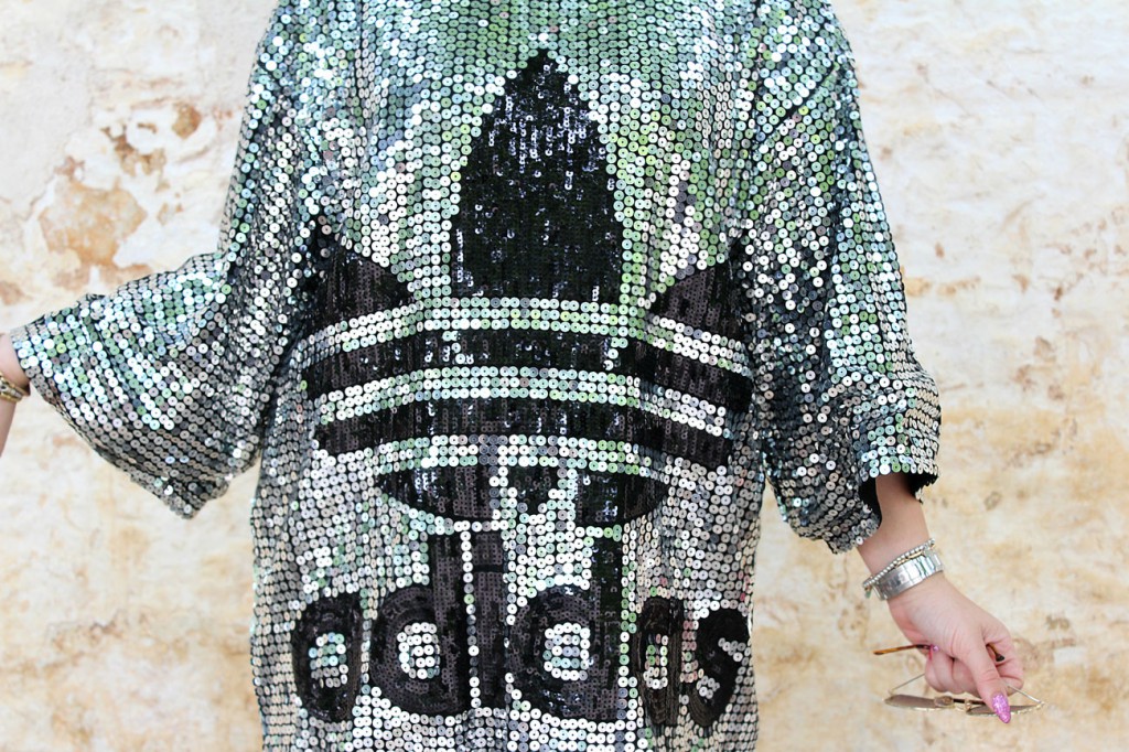 adidas vestito paillettes