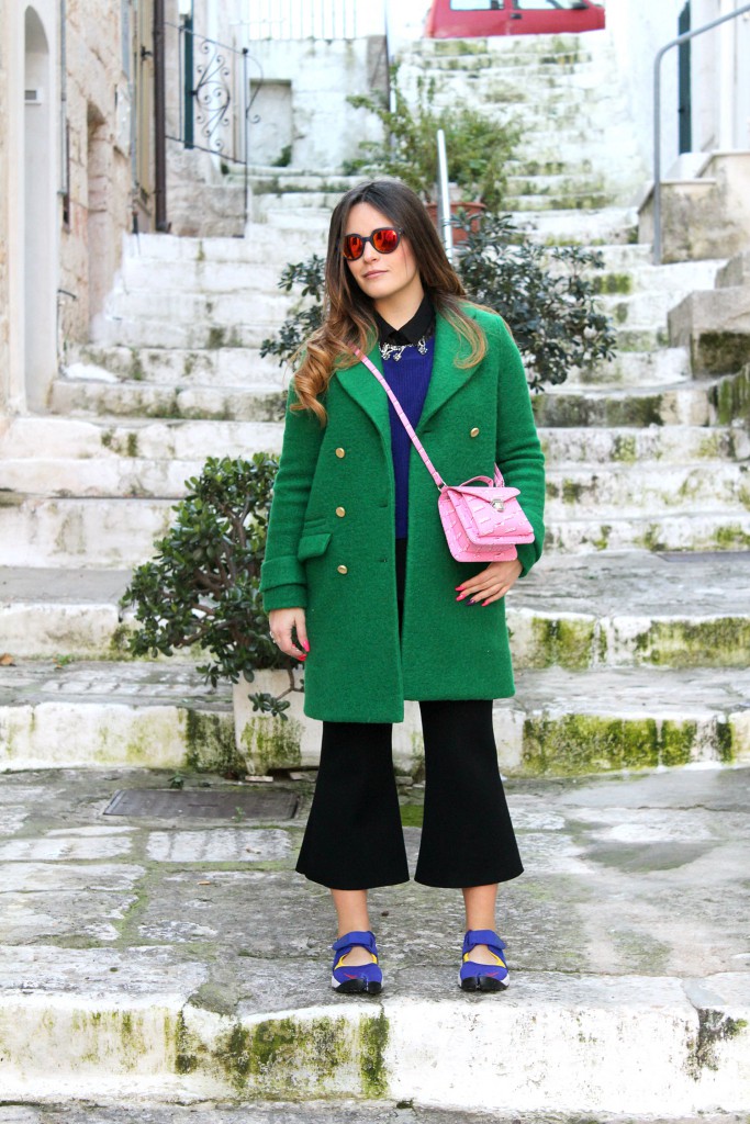 green coat