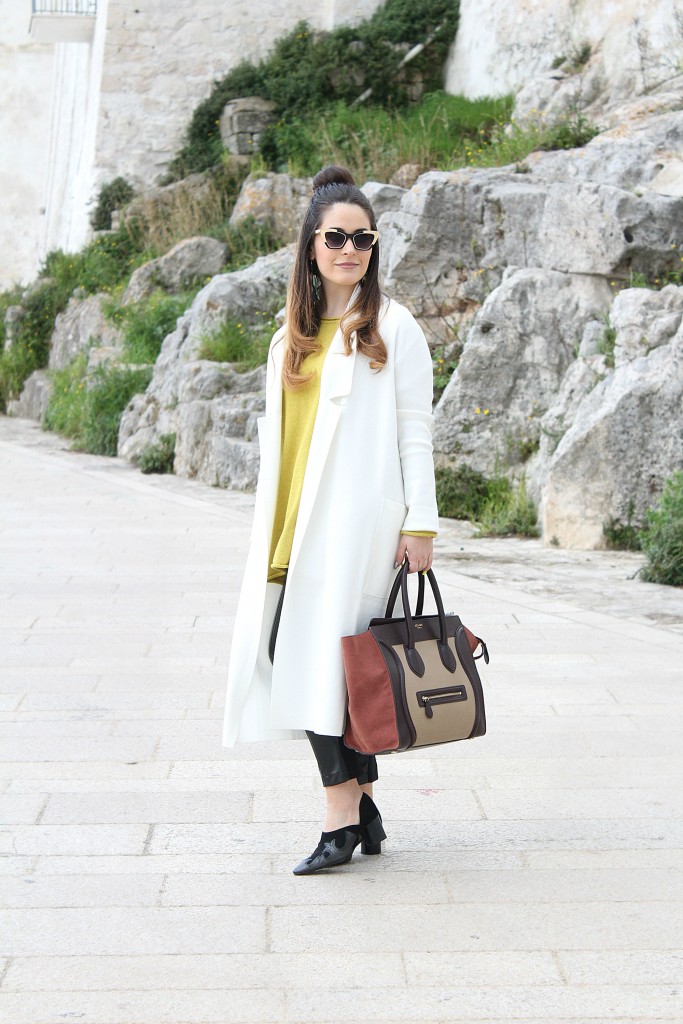 cappotto lungo bianco