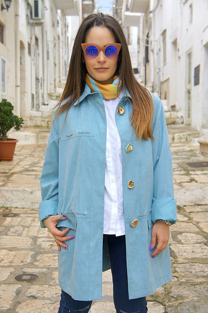 trench vintage celeste