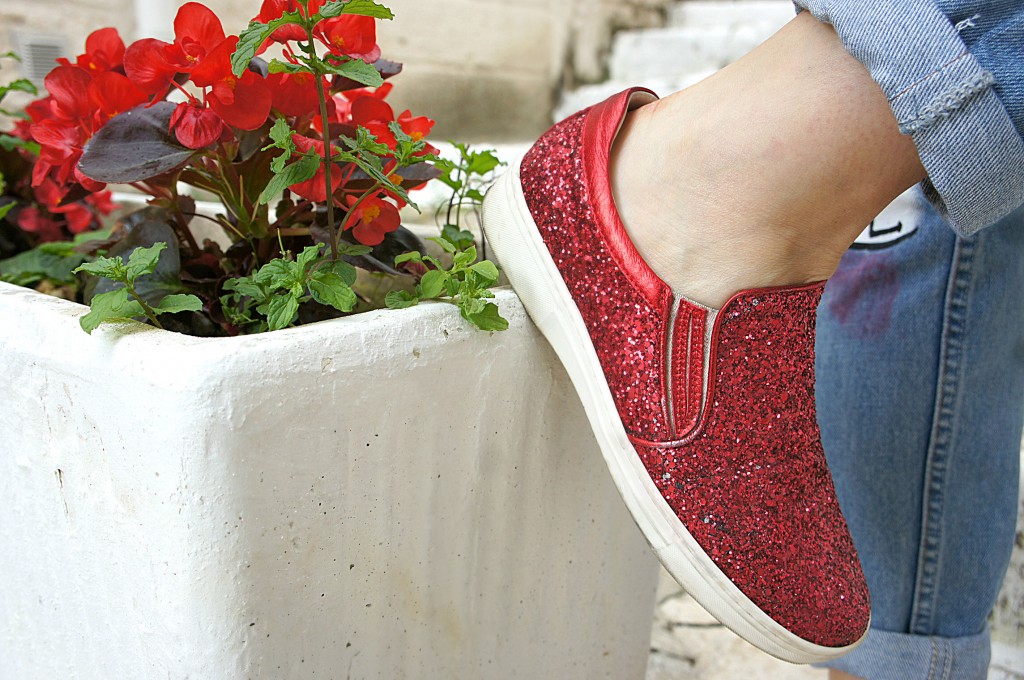 slip on con glitter