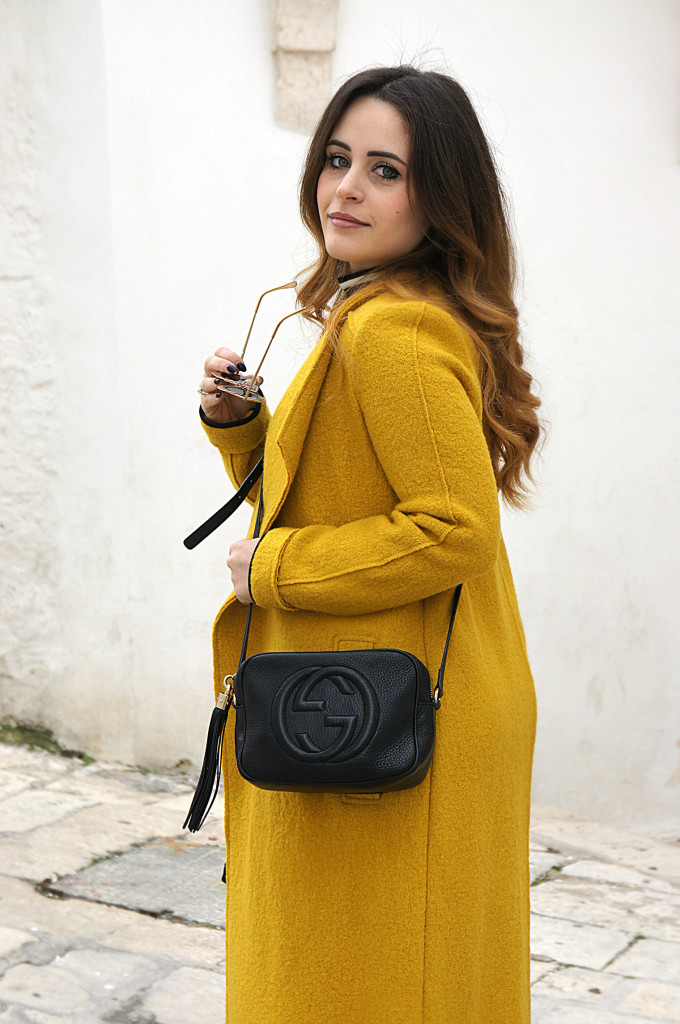 cappotto lungo giallo